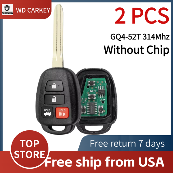 TOY 3+1 Buttons Rav4 Highlander Tacoma FCC ID: GQ4-52T 314Mhz (Without Chip)